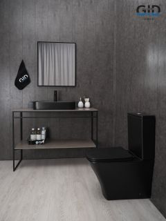 Раковина Gid Bm9660 53376 накладная черная матовая 60x40x11